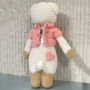 Hand Knitted Polar Bear Teddy Personalised, thumbnail 8 of 10