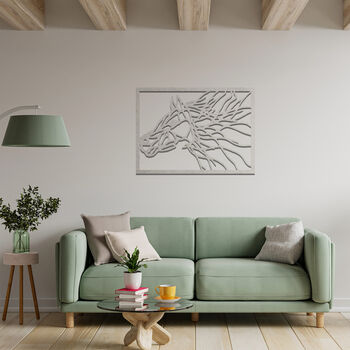 Metal Horse Head Line Art Framed Home Decor, 5 of 11