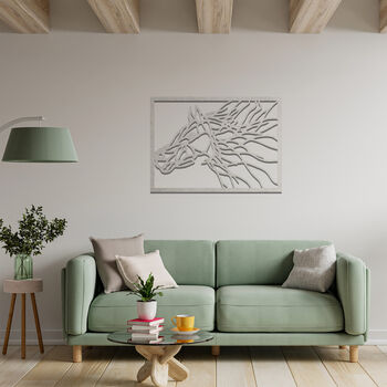 Metal Horse Head Line Art Framed Home Decor, 6 of 12