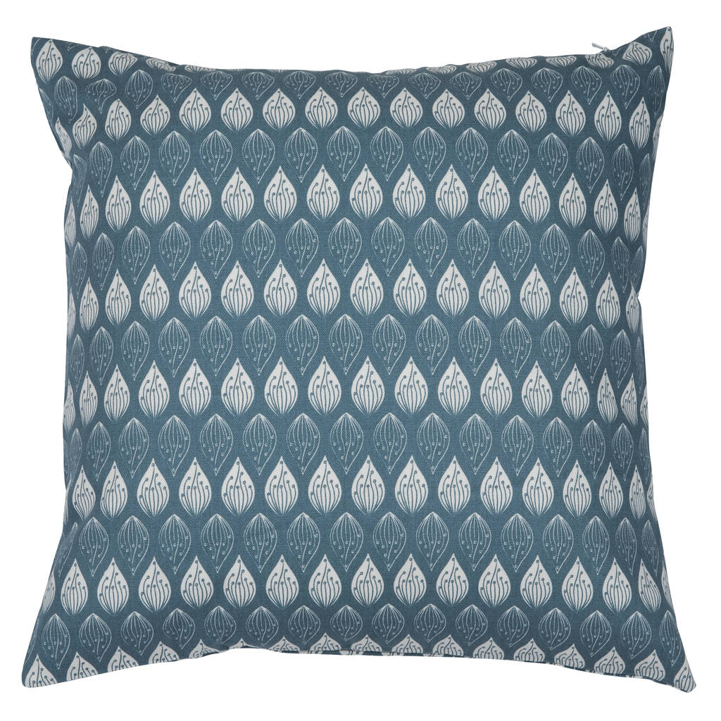 Organic Cushion Cover Isabella Blue By Cottage in the Hills