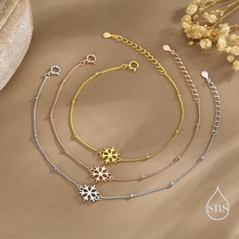 Sterling Silver Snowflake Bracelet, 7 of 12