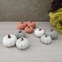 Set Of Three Handmade Mini Clay Pumpkins, thumbnail 1 of 11