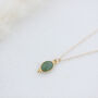 Gold Oval Dotted Gemstone Pendant Necklace, thumbnail 4 of 11
