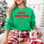 White Christmas Jumper In Light Blue, thumbnail 8 of 12