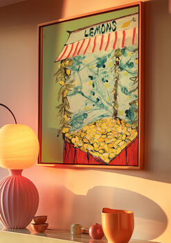 Lemon Market Stall Illustrated Art Print, 6 of 6