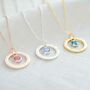Personalised Hammered Halo Birthstone Necklace, thumbnail 2 of 10