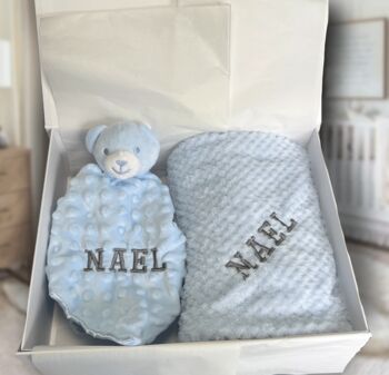 Personalised Baby Blanket And Bear Comforter, 5 of 6