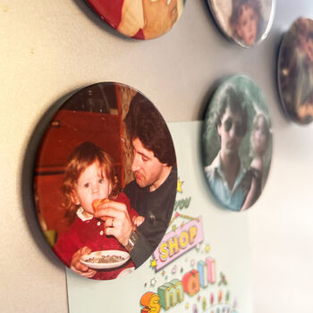 Father's Day Set Of Five Round Photo Magnets, 2 of 3