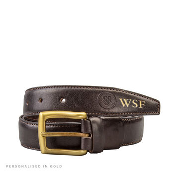Personalised Groomsmen's Leather Belt. 'The Gianni B', 4 of 12