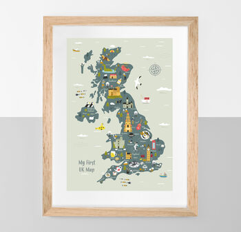 My First UK Map Personalised Print, 2 of 8
