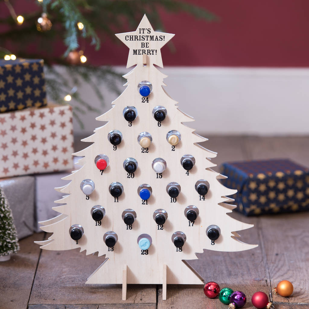 Refilable Wooden Advent Gin Christmas Tree, 1 of 5