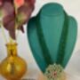 Indian Long Beaded Green Mala Necklace Set, thumbnail 1 of 5