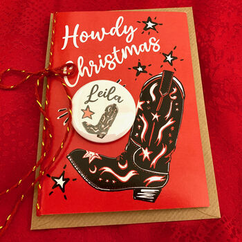 Personalised Howdy Christmas Card, 4 of 4