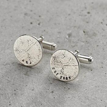 Personalised Men’s Molten Disc Cufflinks, 2 of 9