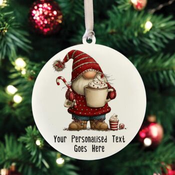 Personalised Christmas Gonk Gnome Hanging Bauble Decoration, 4 of 11