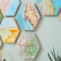 Father's Day Custom Map Hexagon Collectable Wall Art, thumbnail 2 of 3