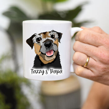 Fathers Day Illustrated Personalised Mug Dog Dads Gift, 2 of 11