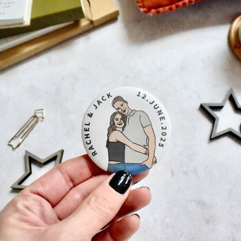 Bespoke Couple Illustration Save The Date Magnet, 2 of 4