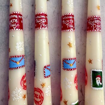 Hand Painted North Pole Letter Candles, 3 of 4