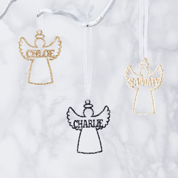 Personalised Angel Metallic Christmas Decoration, 3 of 3