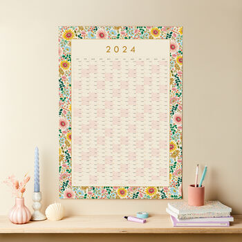 2024 Wall Planner, Calendar, Coral Pattern Design, 3 of 12