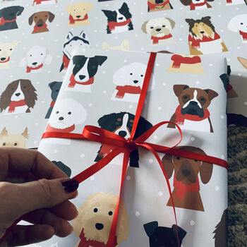 Snowy Christmas Dog Wrapping Paper, 2 of 4