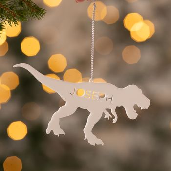 Personalised Dinosaur Christmas Decoration, 2 of 2