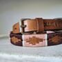 Genuine Leather Polo Hand Stitched Burgundy Dog Collar, thumbnail 1 of 2