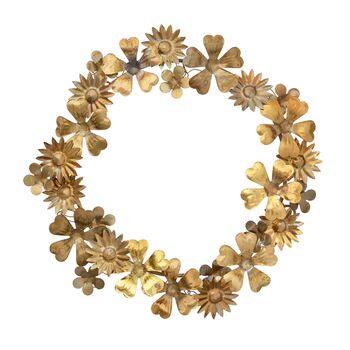 Gold Floral Metal Christmas Wreath, 2 of 2