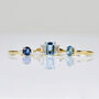 18ct Yellow Gold Teal Sapphire And Diamond Engagement Ring, thumbnail 5 of 5