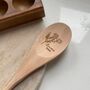 Personalised Engraved Wooden Cooking Baking Spoon Kitchen Utensil, thumbnail 1 of 7