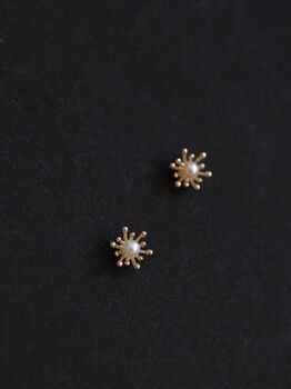 Flower Wreath Floral Gold Plated Stud Earrings, 4 of 5
