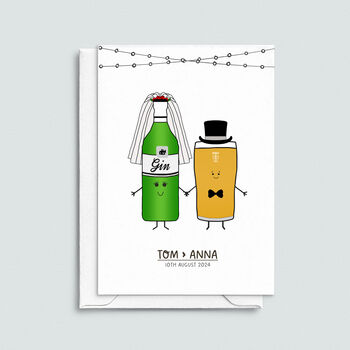Favourite Drinks Personalised Wedding Card, 2 of 10