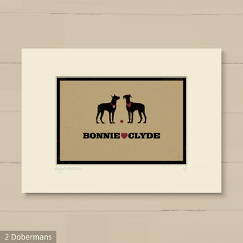 Personalised Doberman Print For One Or Two Dogs, 11 of 12