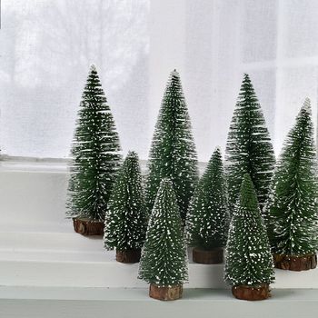 Set Of Two Snowy Bottle Brush Christmas Trees, 7 of 7