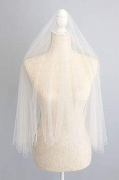 Two Tier Or Drop Silk Style Cut Edge Wedding Veil, 5 of 9