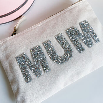 Mum Makeup Bag With Silver Rhinestone Letters, 5 of 9