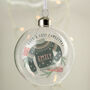 Personalised Cosy Christmas Glass Bauble Decoration, thumbnail 1 of 5