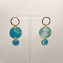Circular Turquoise Clay And Resin Statement Earrings, thumbnail 8 of 11