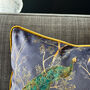 Luxury Super Soft Velvet Cushion Peacock Grey With Optional Piping, thumbnail 6 of 9