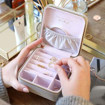 Personalised Message Square Travel Jewellery Box, 7 of 8