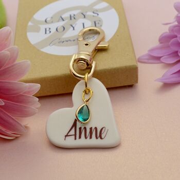 Personalised March Birthstone Key Ring, 2 of 5