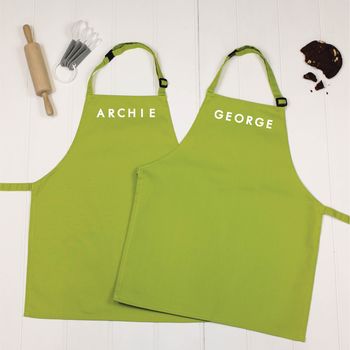 Personalised Kids Apron Set With Name, 2 of 9