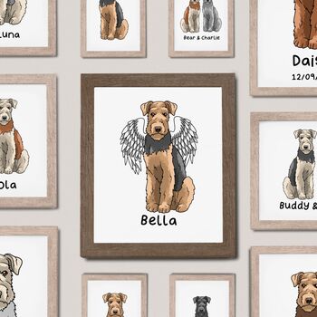 Personalised Airedale Terrier Portrait Print, 3 of 10