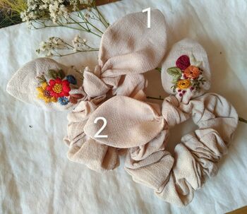 Bunny Bow Linen Scrunchies, 8 of 9