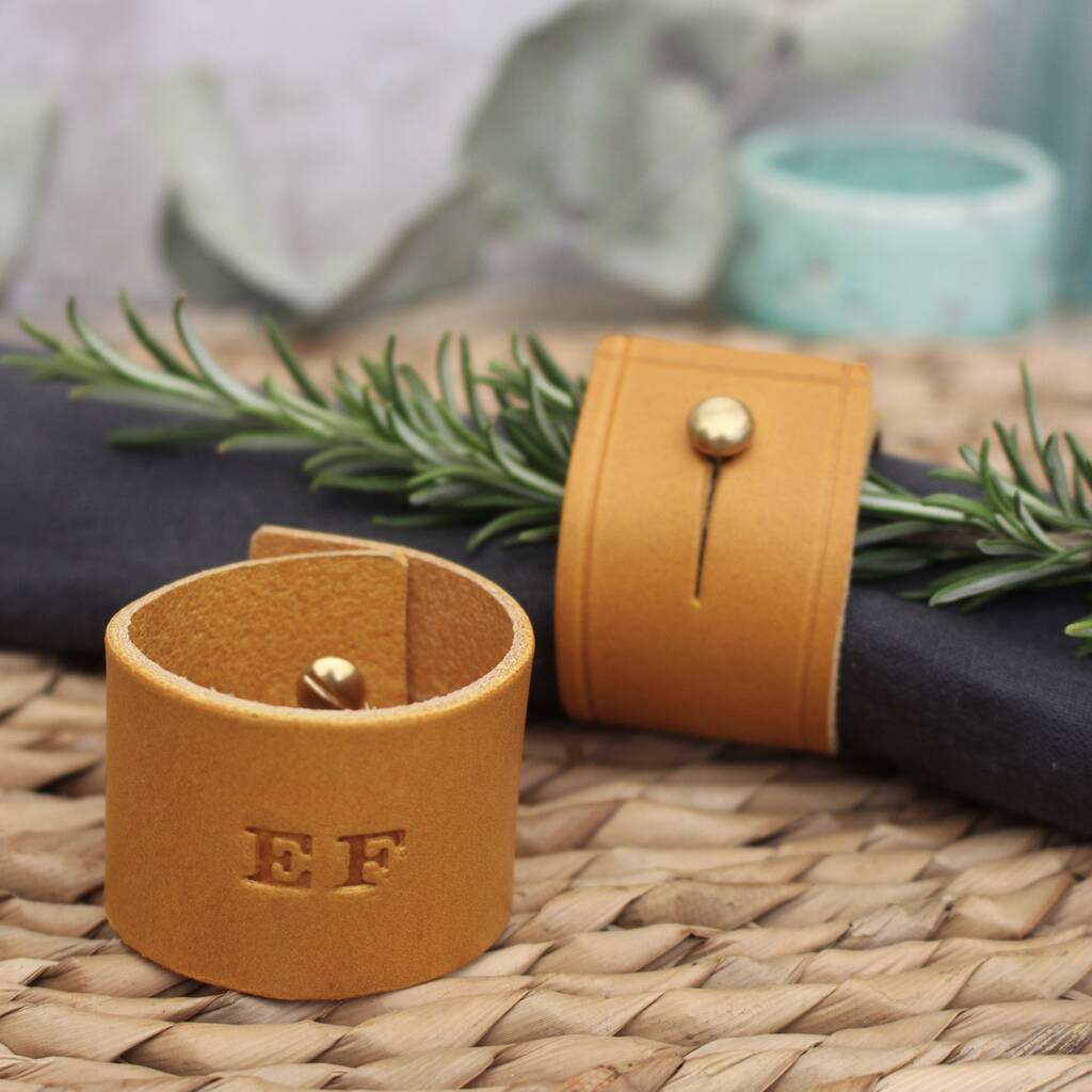 Personalised Leather Napkin Rings, 1 of 6