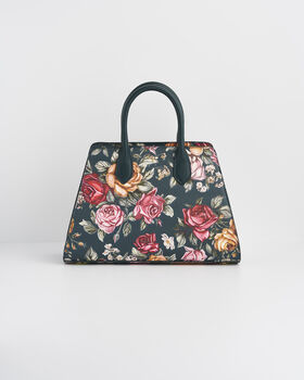 Roses Teal Structured Medium Tote, 5 of 7
