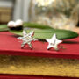 Personalised Mismatched Snowflake Initial Star Earrings, thumbnail 7 of 12