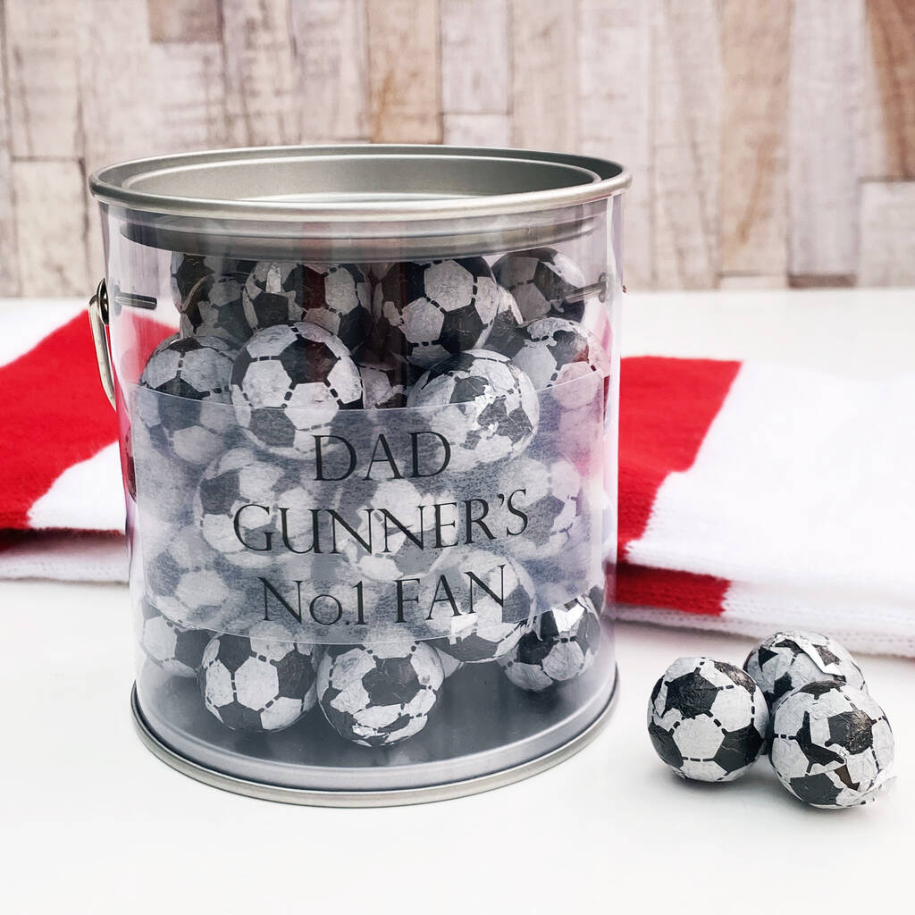 Personalised Gift Bucket Of Chocolate Footballs, 1 of 4