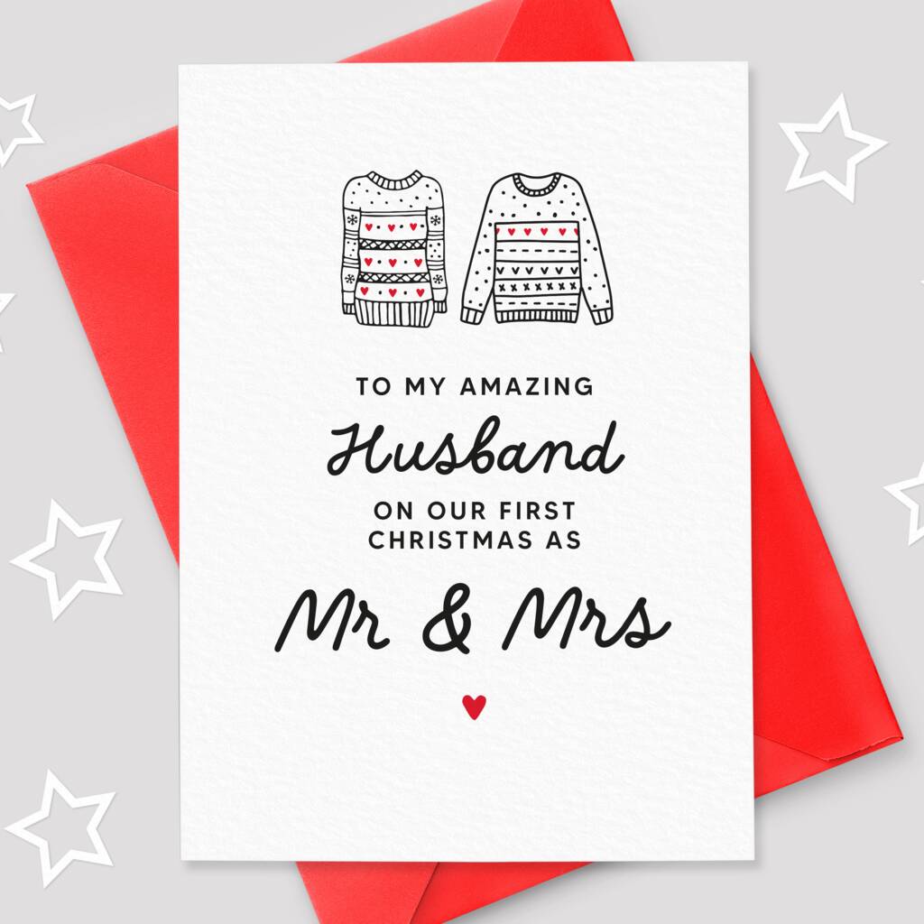 Christmas Jumper Husband First Christmas Card, 1 of 2